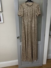 Hobbs Shirley Sequin Trimmed Maxi Occasion Evening Dress Size 12 Worn Once