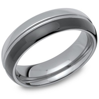 Neu 6 mm 2 Ton Schwarz IP Wolframcarbid Ring Größe Z+3