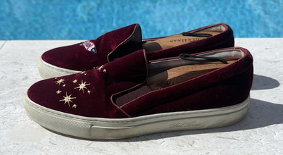 Del Toro RED VELVET SPACE THEME RUBBER SOLE SNEAKERS 1707 SZ 8M MADE IN ITALY
