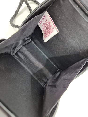 Gymboree 2002 Black Patent Red Velvet Bow Trim Top Handle Hard Case Handbag - Picture 11 of 12