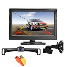 Metal Plate Car Backup Camera Rear View Auto Reversing System 5" Car Monitor Kit