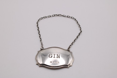 Silber Gin Dekanter Etikett