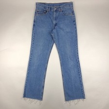 Vintage Levis 517 Low Boot Cut Jeans Mens 32x31 tag 32x34 Blue Denim Y2K