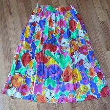 Leslie Fay Vintage Floral Skirt Pleated With Pockets Size 6