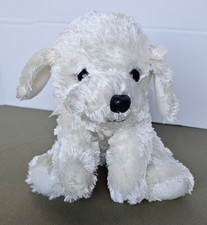 Russ Berrie Mollie 5" Cream Puppy Dog Plush Pink Bows Stuffed Animal