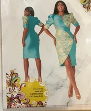 TALLY TAYLOR  DRESSRETAIL$160/SIZE 14/LENGTH 40"/LINED/NEW WITH TAG/AQUA