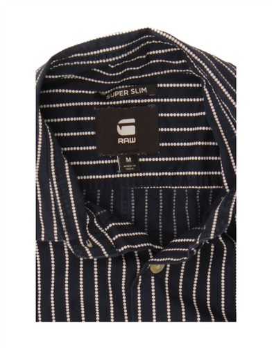 G-STAR Mens Slim Shirt Medium Navy Blue Striped FH02 - Picture 3 of 3
