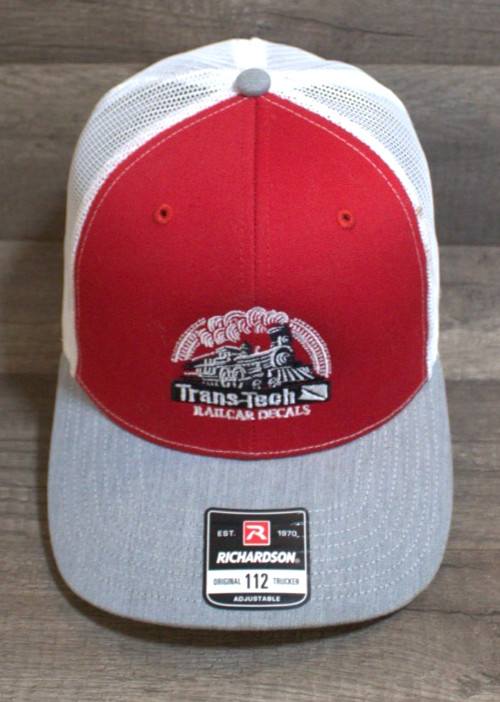 Trans-Tech Railcar Decals Red & Gray Mesh Snap Back Hat Cap Unisex Adults image 3