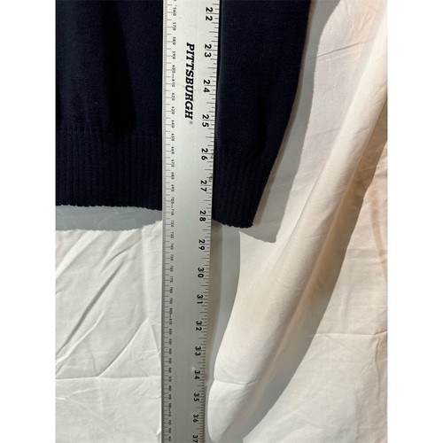 Kangol Cotton Crewneck Sweater L Navy Blue Logo Patch Classic Knit Long Sleeve - Picture 7 of 9