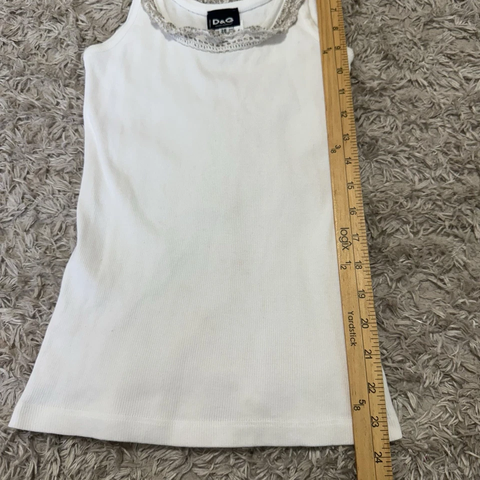 DOLCE & GABBANA Cami Top Crochet Tejido Rayas Blancas S EU42 Playa Italia Verano D&G Foto 4 de 4