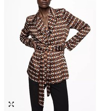 Mango NWT Geometric-Print Blouse.Size 14