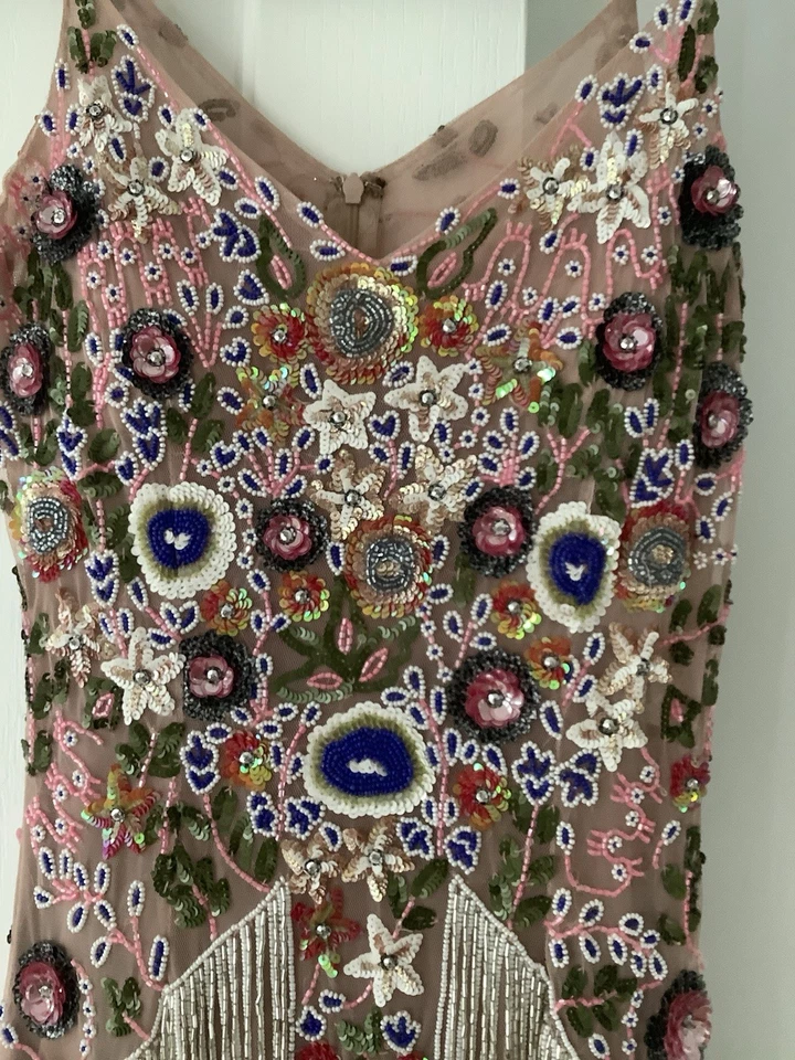 Luxury Designer Evening Dress Crystal Beaded Tassel Long Gown - image 2 of 4