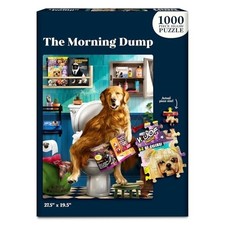 The Morning Dump 1000 Piece Jigsaw Puzzle New Funny Dog Bathroom Scene