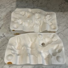 Vintage Clay Magic Ceramic Slip Casting Mold 4 Happy Bunnies Easter Rabbit J701