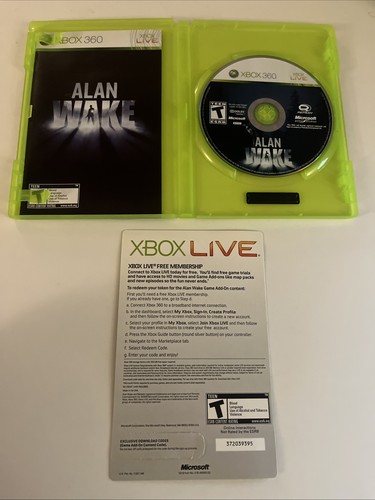 Alan Wake (Microsoft Xbox 360, 2010) en caja con Xbox Live manual y sin usar. Buen estado - Imagen 3 de 8