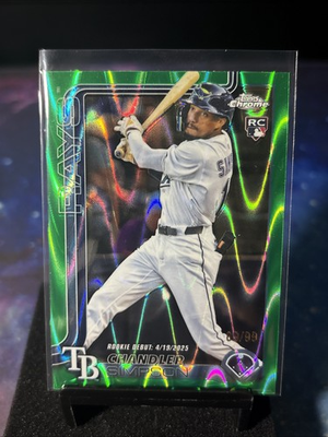 #ad 2025 Topps Chrome Update Series Chandler Simpson Green RayWave Refractor 99 RC $9.99
