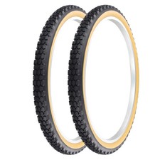 Pair Of Black Gum Bicycle Enix Tire 26 X 2.125 Knobby Style Tread
