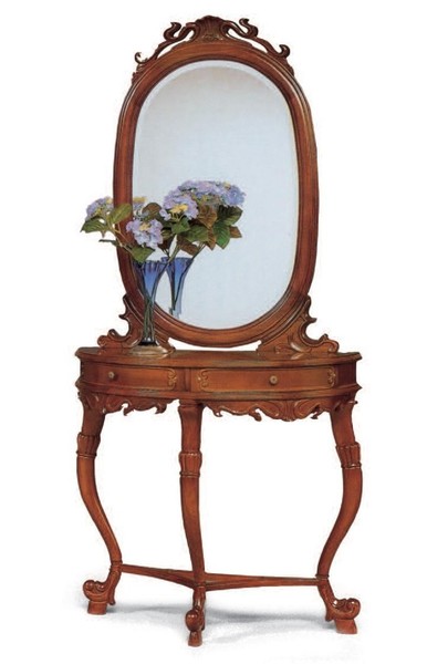 Italienische MöBel 2Tlg Set MöBel Stil Stileelisa Konsolentisch Spiegel Holz Neu-image