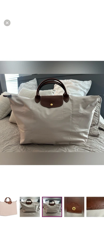 LONGCHAMP LE PLIAGE 大号旅行托特包彩色纸,全新 — 第 4/4 张图片