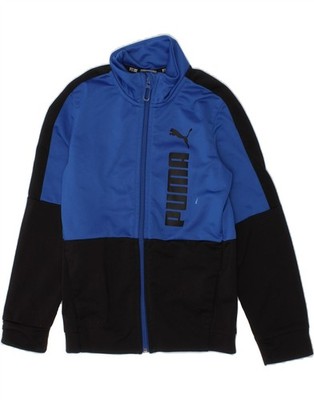 Puma Jungen Grafik Trainingsanzug Oberteil Jacke 5-6 Jahre Blau Colourblock TO05