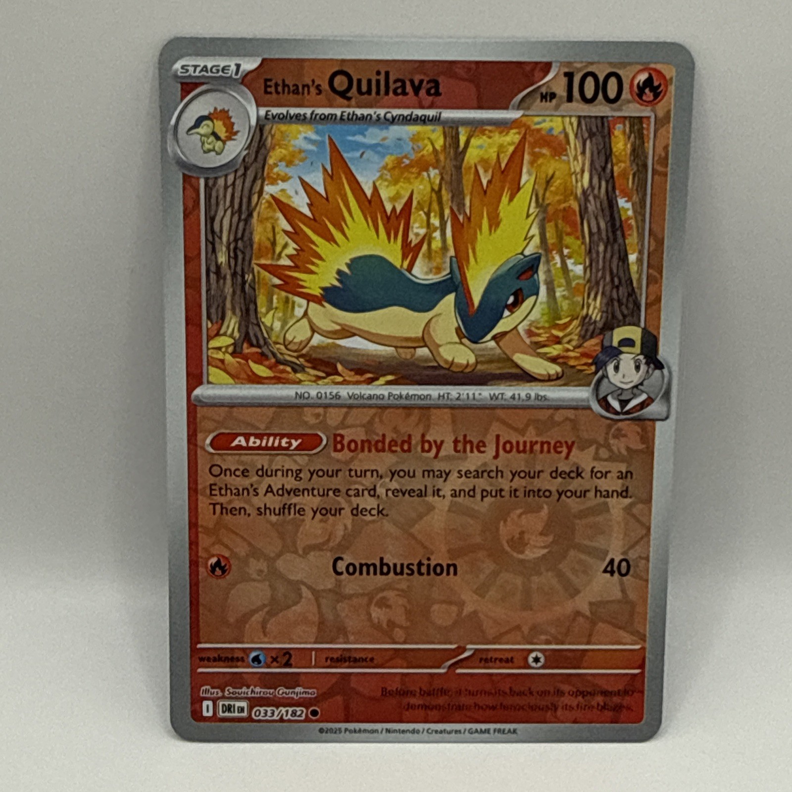 Pokemon TCG Card - Ethan's Quilava 33/182 Reverse Holo | Destined Rivals LP