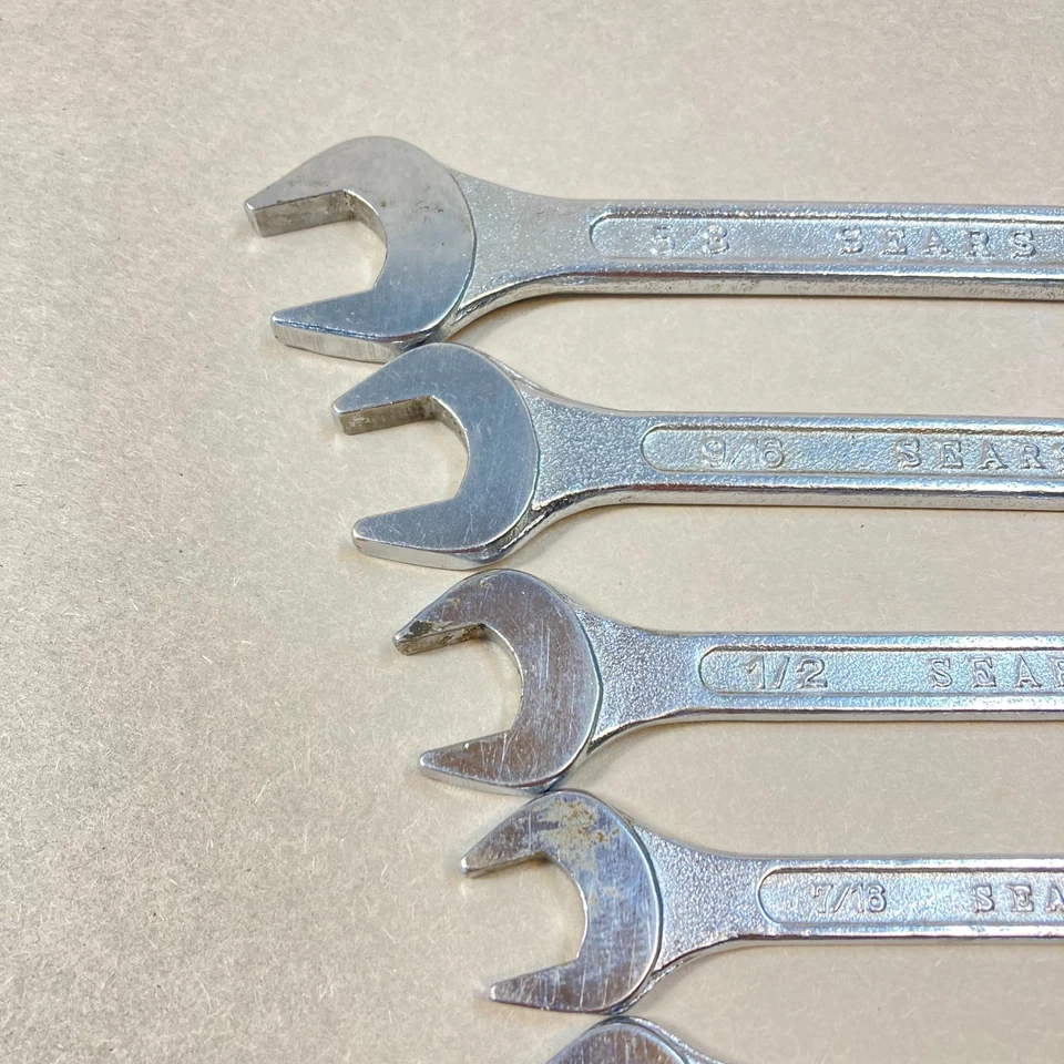 Juego de llaves combinadas vintage Sears 5 piezas SAE 12 puntos Japón Foto 4 de 4