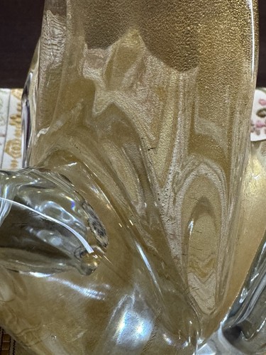 Venezianische Murano Goldfleck lila Optik Wirbel Glas Delfin Bruch Figur - Bild 24 von 24