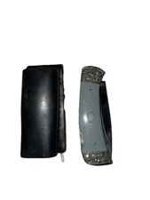 Herbertz Messer Folding Knife  202810 3 7/8" closed w/JP JayPee Leather Holster