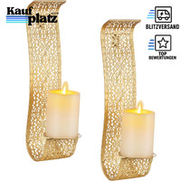Wandkerzenhalter Vintage Gold Metall HäNgend Elegant FüR Wohnzimmer Badezimmer
