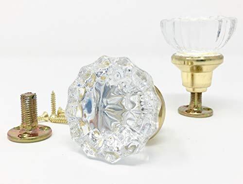 ToPToToo Vintage Brass Dummy Door Knob Interior, Antique Single Side Glass Closet Door Knobs Replacement Vintage Crystal Cabinet Dummy Door Handles No Lock,2 Pack, Door Knobs - Canada - View #6