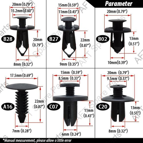 190Pcs Auto Fastener Plastic Fastener Rivet Car Push Pin Rivet Trim Clips Kit US - Bild 5 von 6