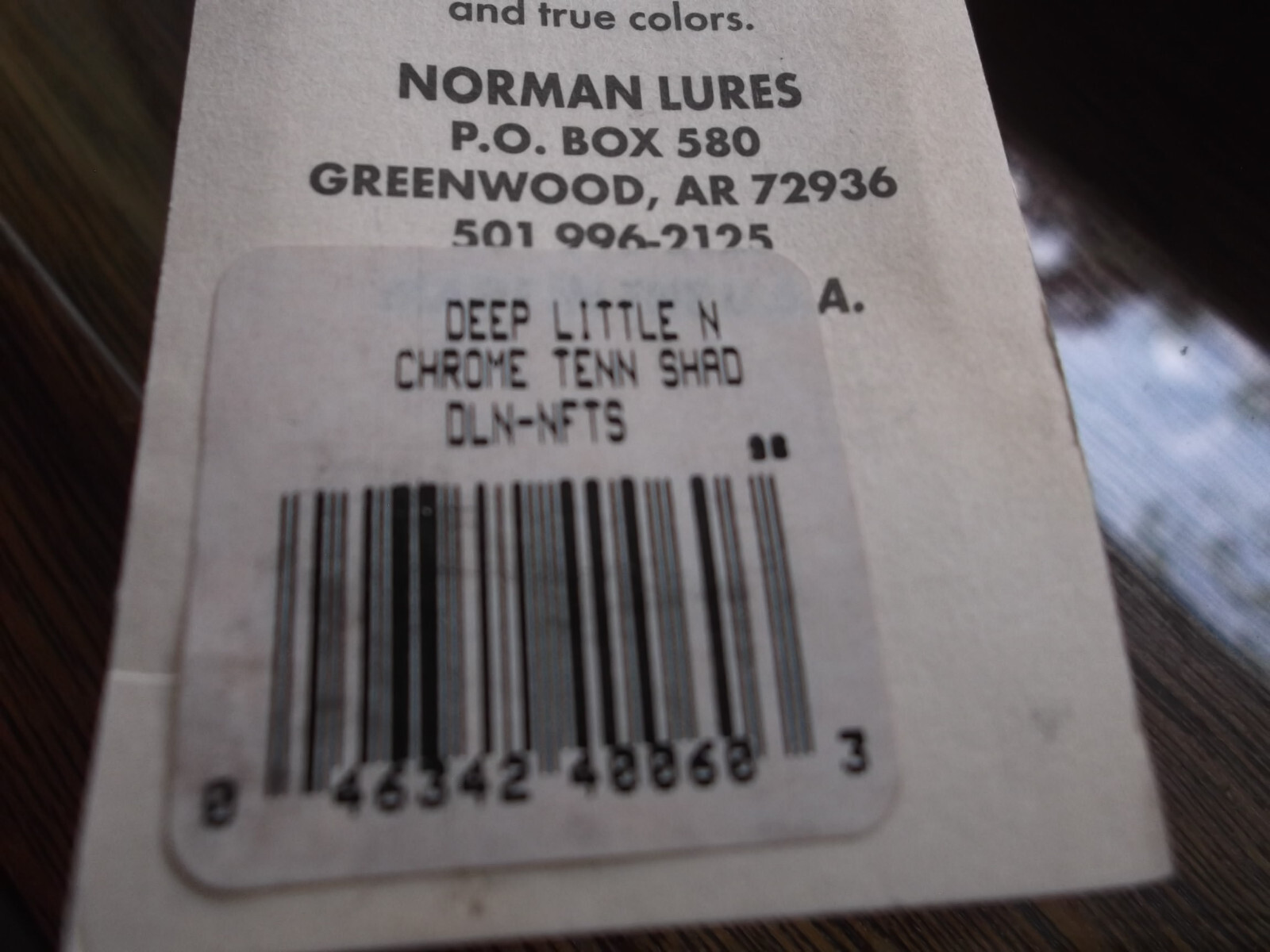 White Pre Pradco label with product details, including Deep Little N, Chrome Tenn Shard, and barcode.