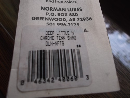 White Pre Pradco label with product details, including Deep Little N, Chrome Tenn Shard, and barcode.