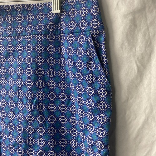 TALBOTS blue white black geometric straight skirt 14 - Imagen 2 de 6