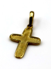 Genuine Small 14ct 14K Yellow Gold Cross Pendant or Charm Free express post oz
