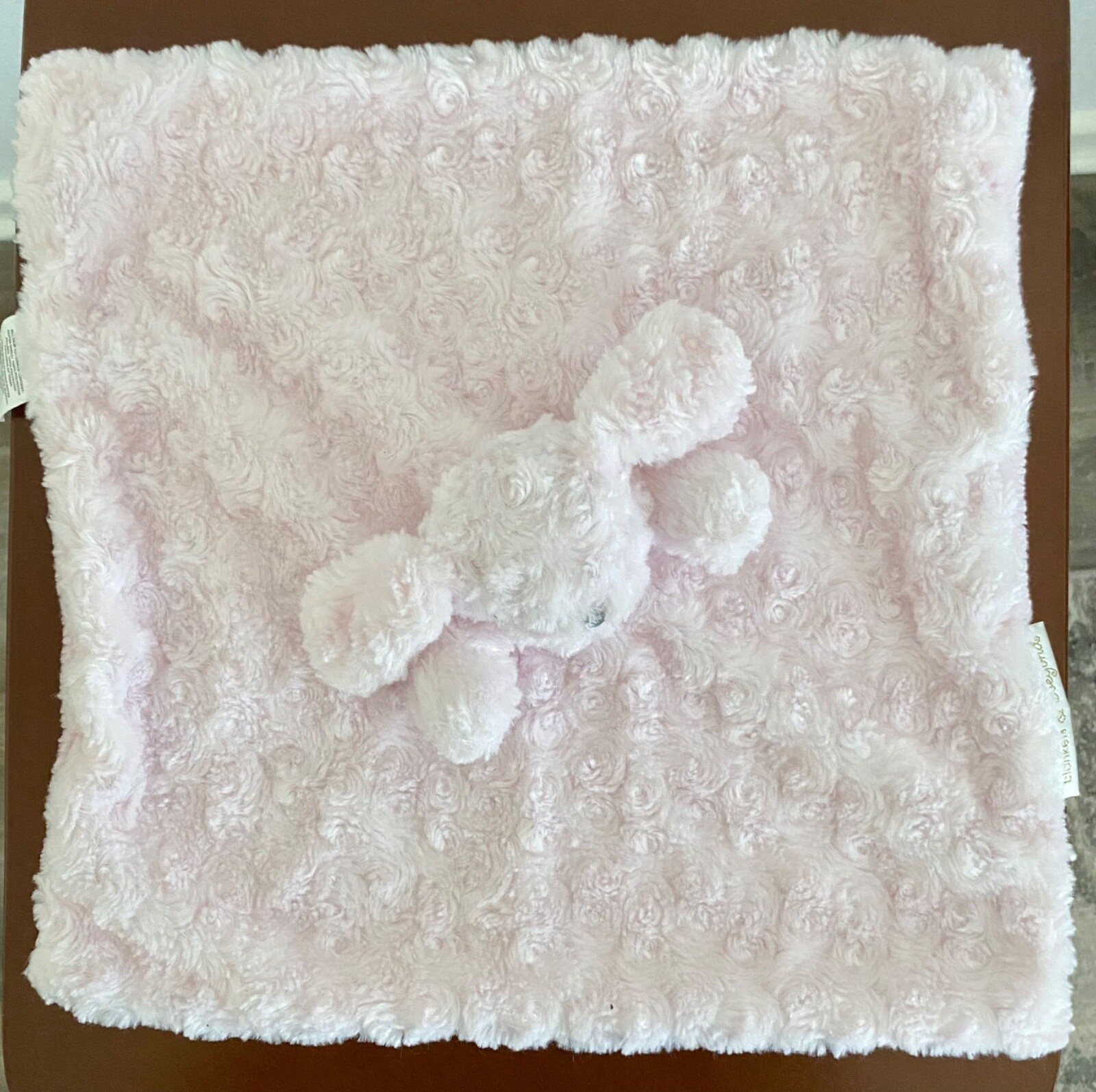 BLANKETS & BEYOND Soft Minky Pink Bunny Lovey Security Blanket Plush for Baby