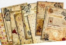 8 A4 Scrapbook Papier Basteln Bastelpapier Designerpapier Vintage Rosen 220g 