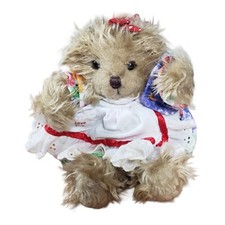 Bear Russ Brittany Jr Teddy Love You Colorful Floral Dress w/Apron Plush Toy 9"