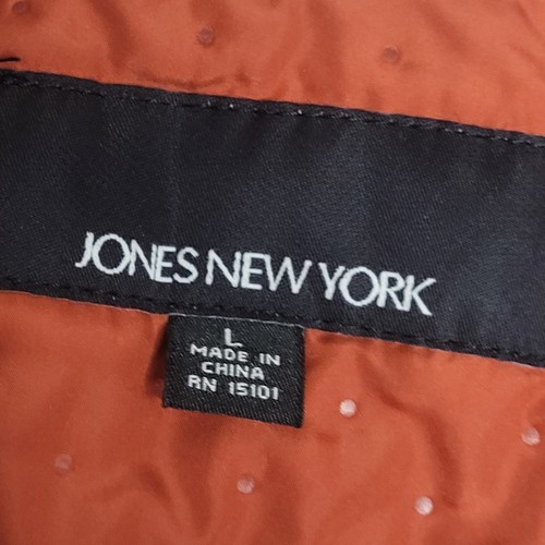 Jones New York Puffer Peacoat Orange Rust Lightweight Jacket Womens Sz L - Picture 5 of 11