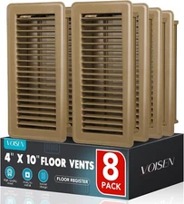 Floor Register 4X10, 8 Pack Brown Floor Register Vents,Heavy Duty Steel Walkable