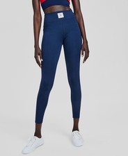 Tommy Hilfiger Women's Blue High-Rise Logo Leggings Pants Size S