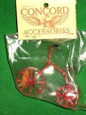 Miniature Tricycle for Dollhouse or Diorama Red Metal