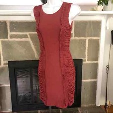 LE SAMPLE Dress Bodycon Ruched Ruffle Summer S New Fitted Stretch