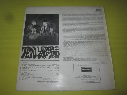 TEN YEARS AFTER - S/T - DERAM SML 1015 EX/EX LAMINATO RE 1969 UK - Foto 5 di 5
