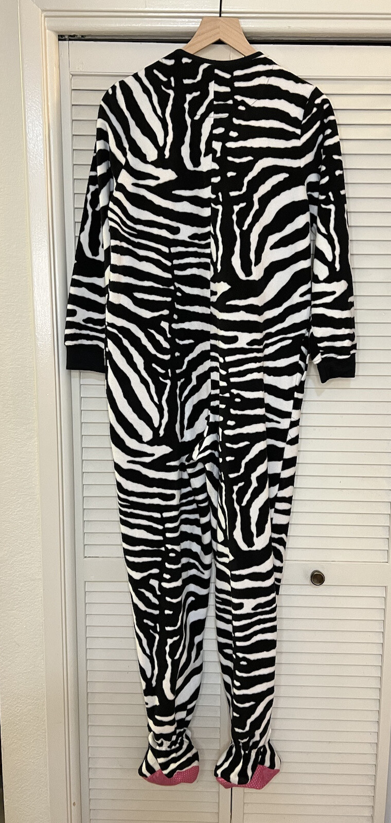 Nick and Nora Zebra Footed One Piece Fleece Pajamas S… Gem