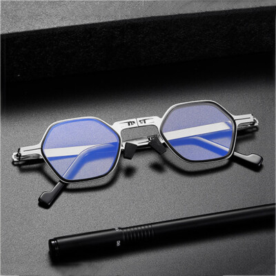 Foldable Reading Glasses Anti-blue light Women Men Reader Hexagon Frame No screw