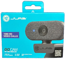 JLAB GO CAM WGOCAMRBLK124, USB Webcam-2k/1080P HD-Microphone-Adj Clip-BLK-NEW