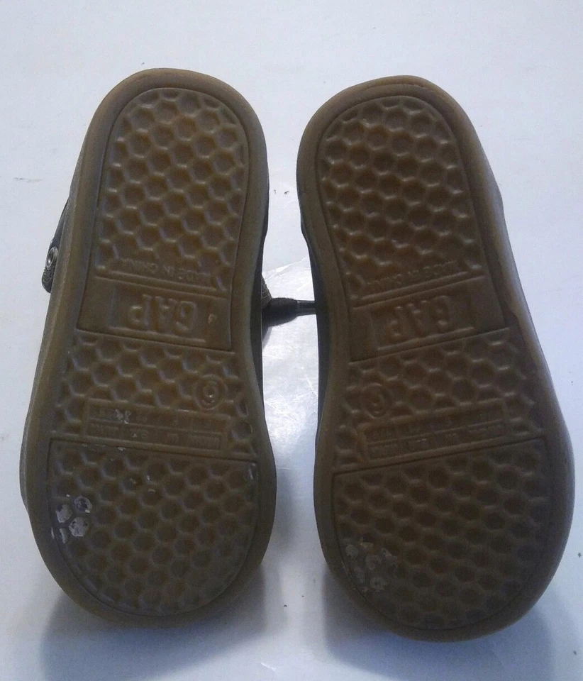 Bebé GAP Niños Talla 6 "HiTop" Marrón Franela Botines Zapatos PRE-USADOS Foto 3 de 4