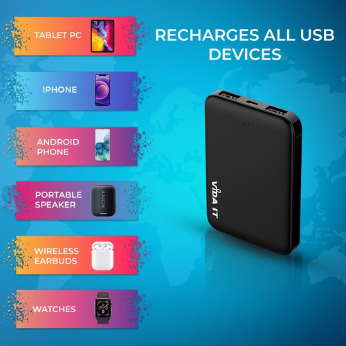 2 x USB Power Bank per Guanti Giubbotto Riscaldato 5V 2A Batteria Ricaricabile - Imagen 7 de 9