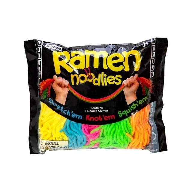 Schylling Sensorik-Ramen-Nudeln – Weich, Dehnbar, 21,6 Cm, 5 Farben, Ab 3 Jahre